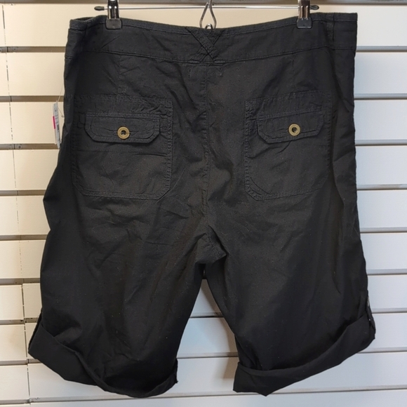 NWT Fresh Produce Black Stretch Broadcloth Safari Pedal Pusher Shorts - Size XL - Picture 4 of 7